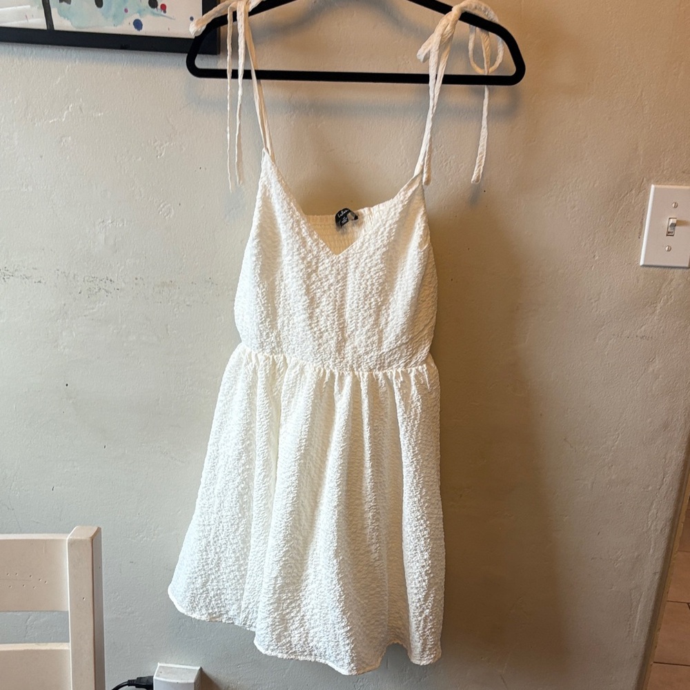 Lulu's White Textured Mini Dress